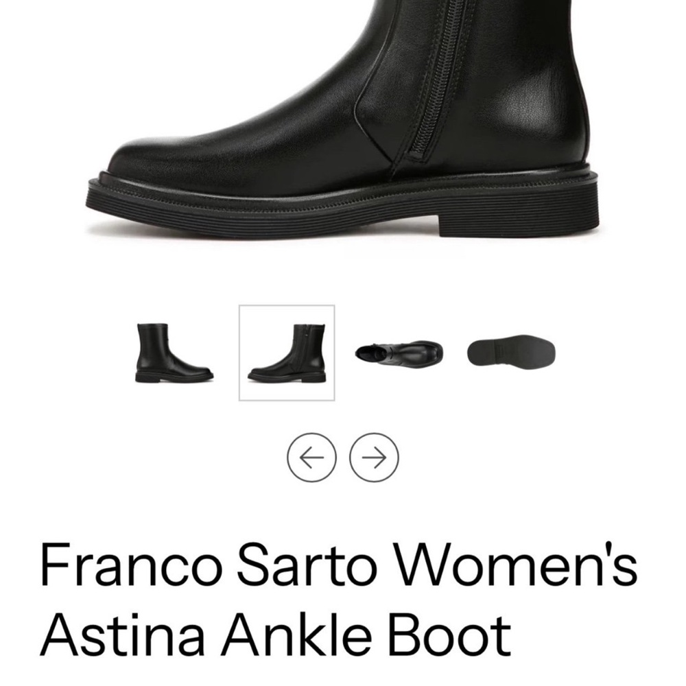 Franco Sarto Black Leather Ankle Booties